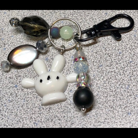 🐭💕 cut white glove purse bling - keychain black and white - Picture 2 of 11